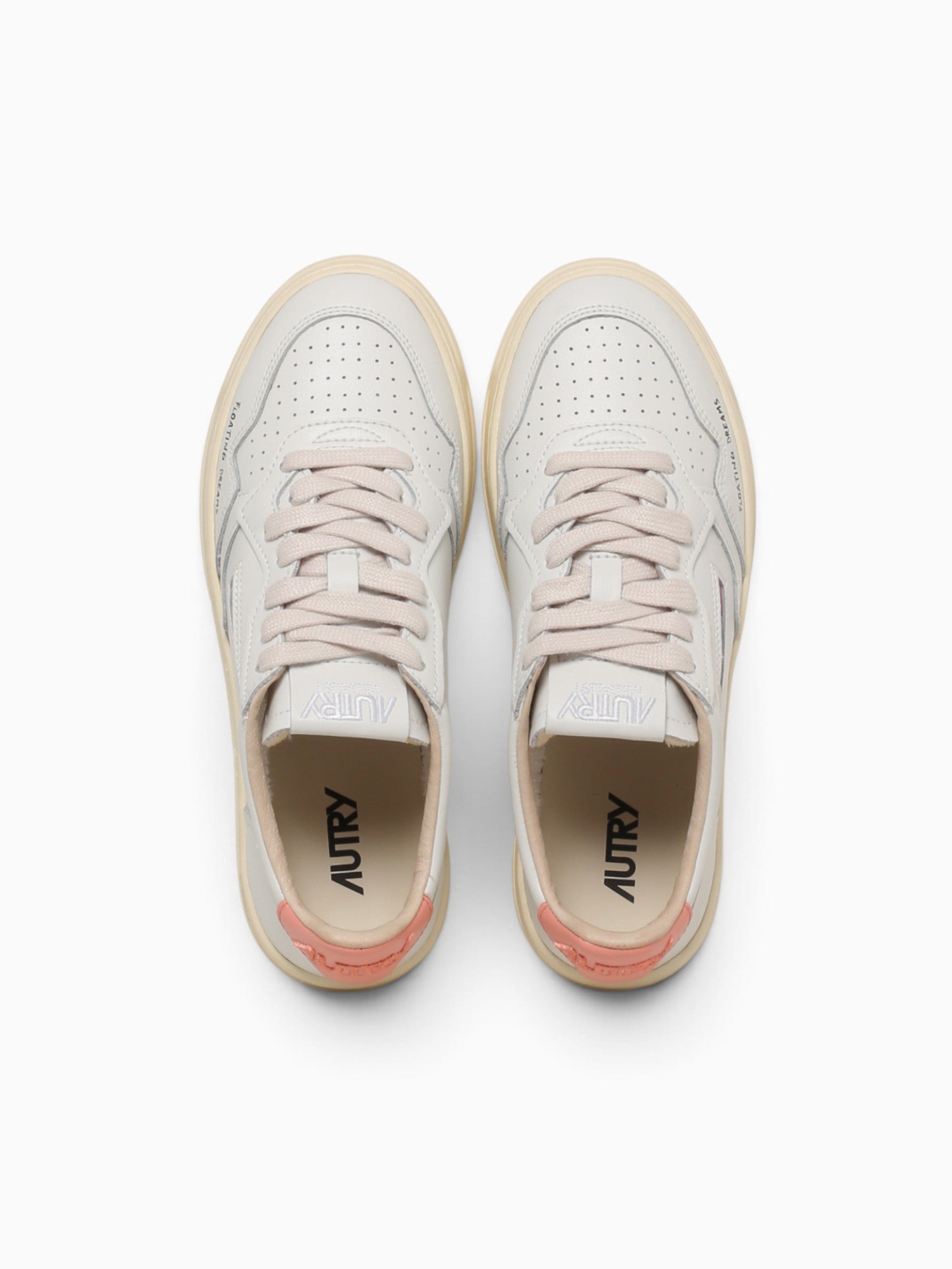 Medalist Low White Peach pink leather White Multi / 36 / M