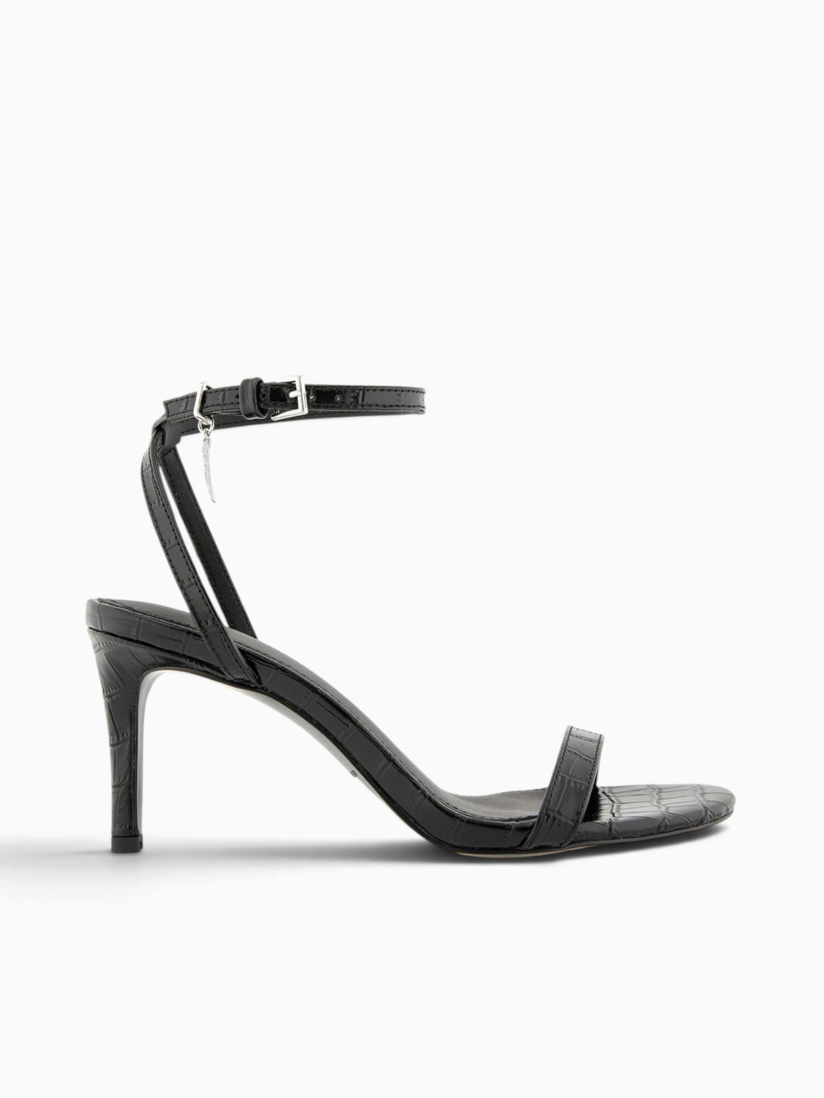 Justine Feather Black Croc Leather Black / 5.5 / M