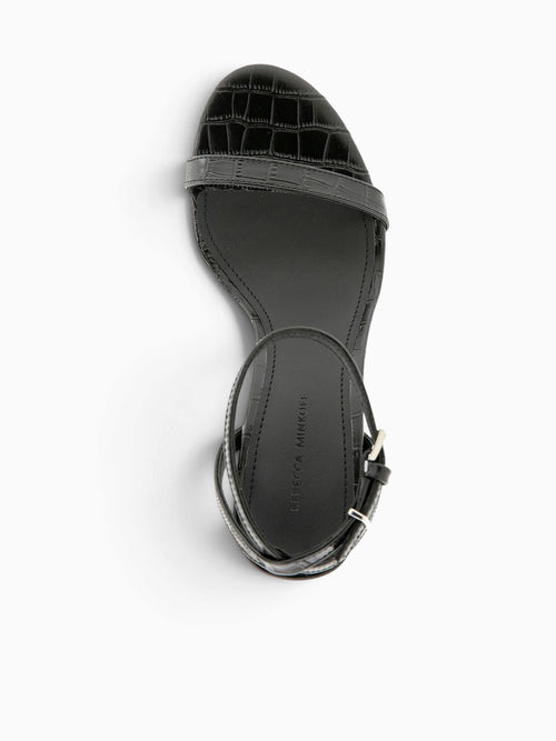 Justine Feather Black Croc Leather Black / 5.5 / M