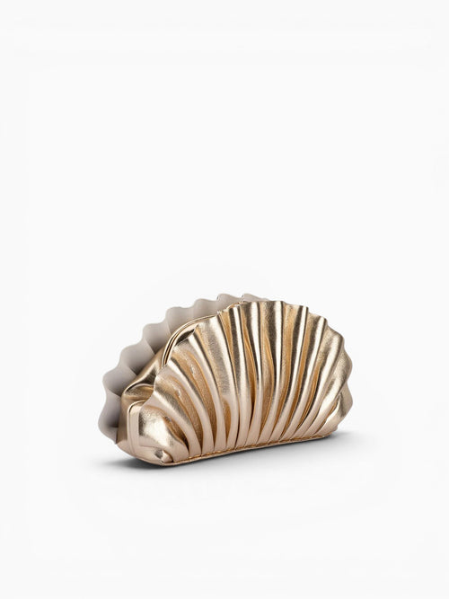 Holly Pleated Clutch Gold Gold
