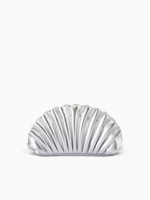 Holly Pleated Clutch Silver Silver