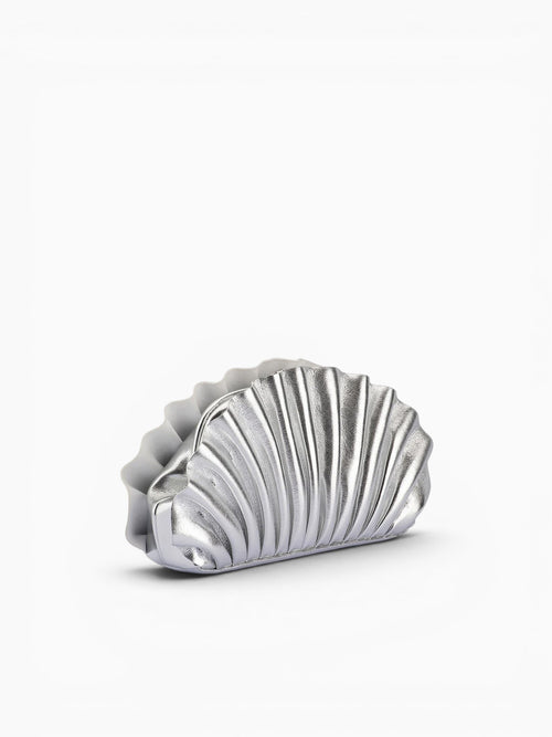 Holly Pleated Clutch Silver Silver