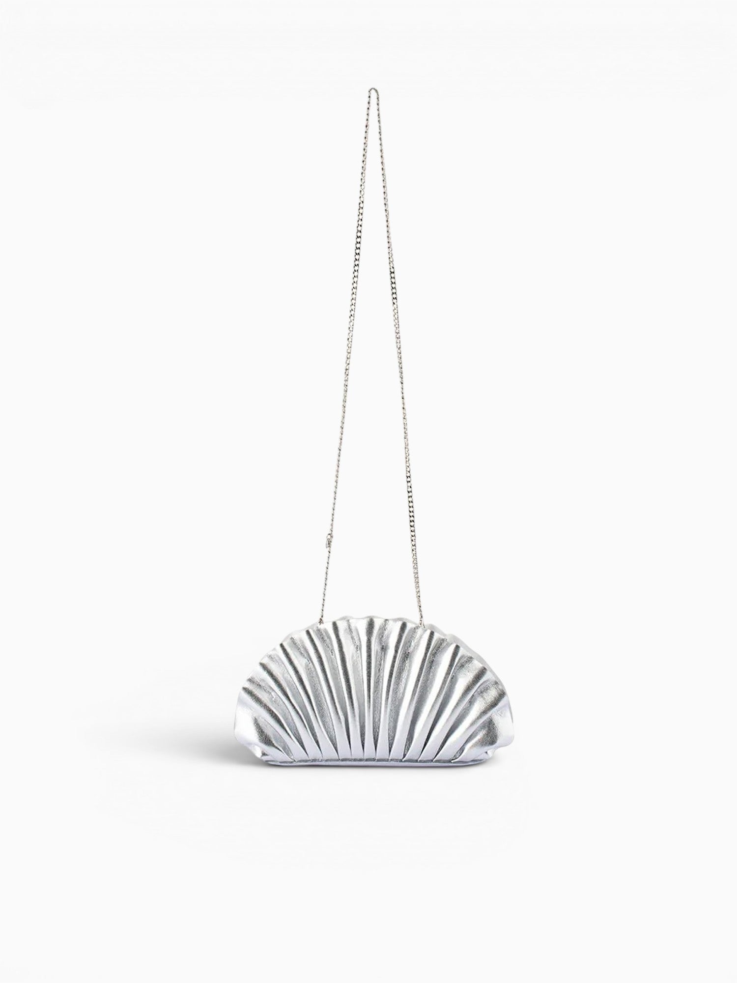Holly Pleated Clutch Silver Silver