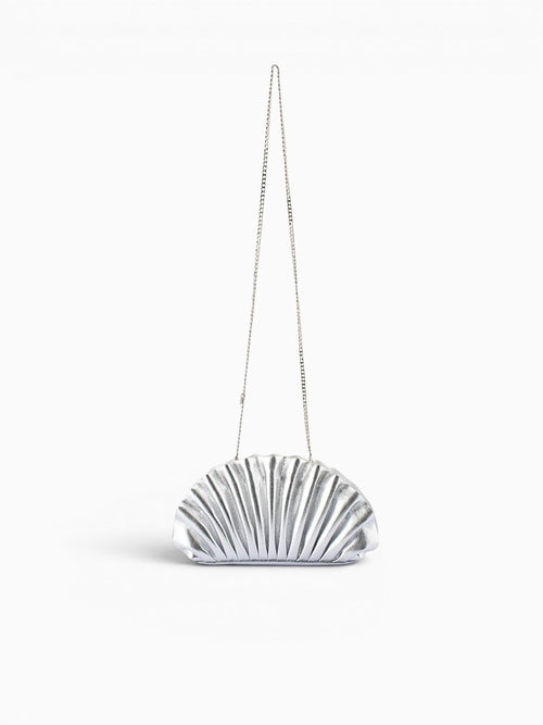 Holly Pleated Clutch Silver Silver