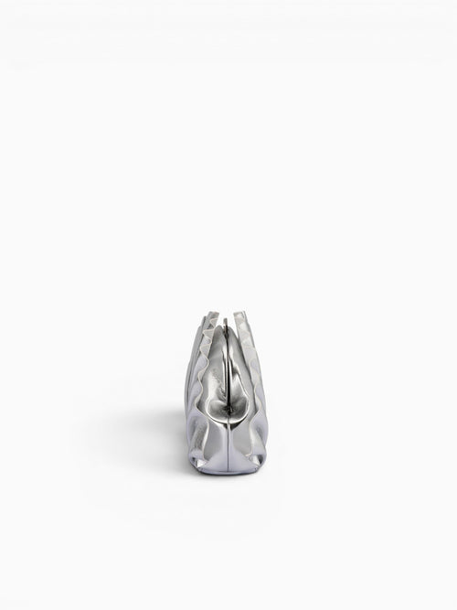 Holly Pleated Clutch Silver Silver