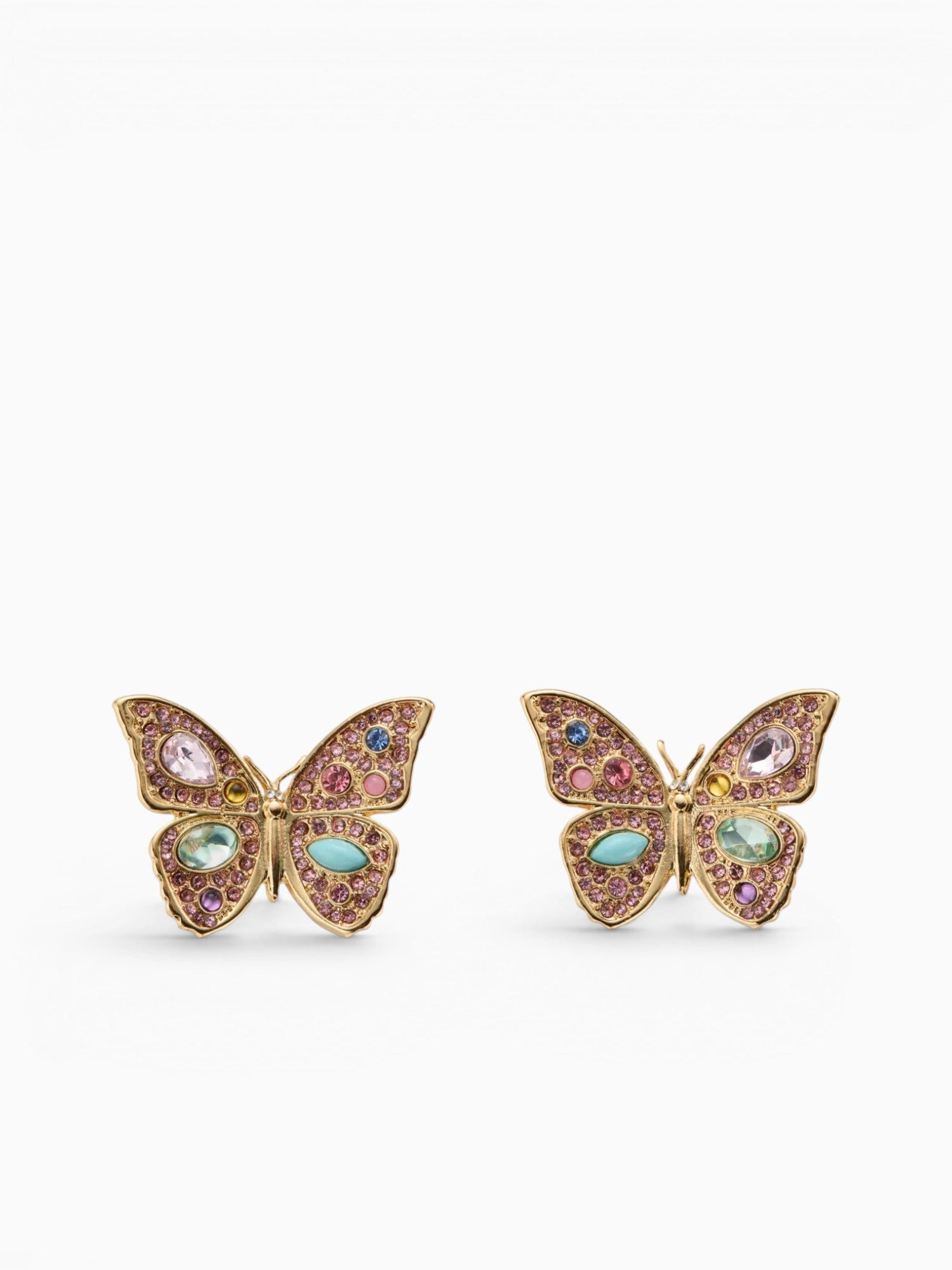 Ea Large Butterfly Pave Stud Gold
