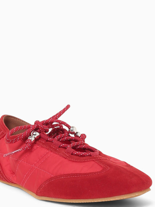 Sneakerina Tomato Red Suede Nylon Red / 5 / M