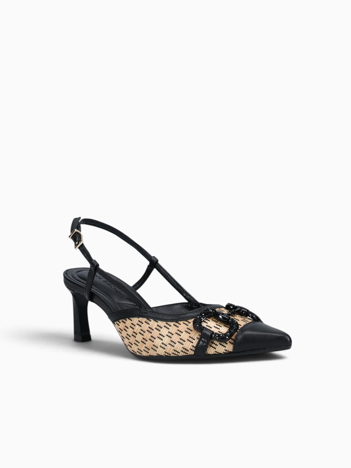 Jonha Natural Preto rafia Leather Black Multi / 5 / M