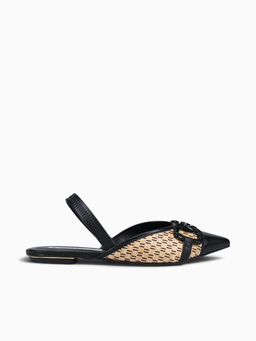 Jordan Natural Preto rafia Leather Black Multi / 5 / M