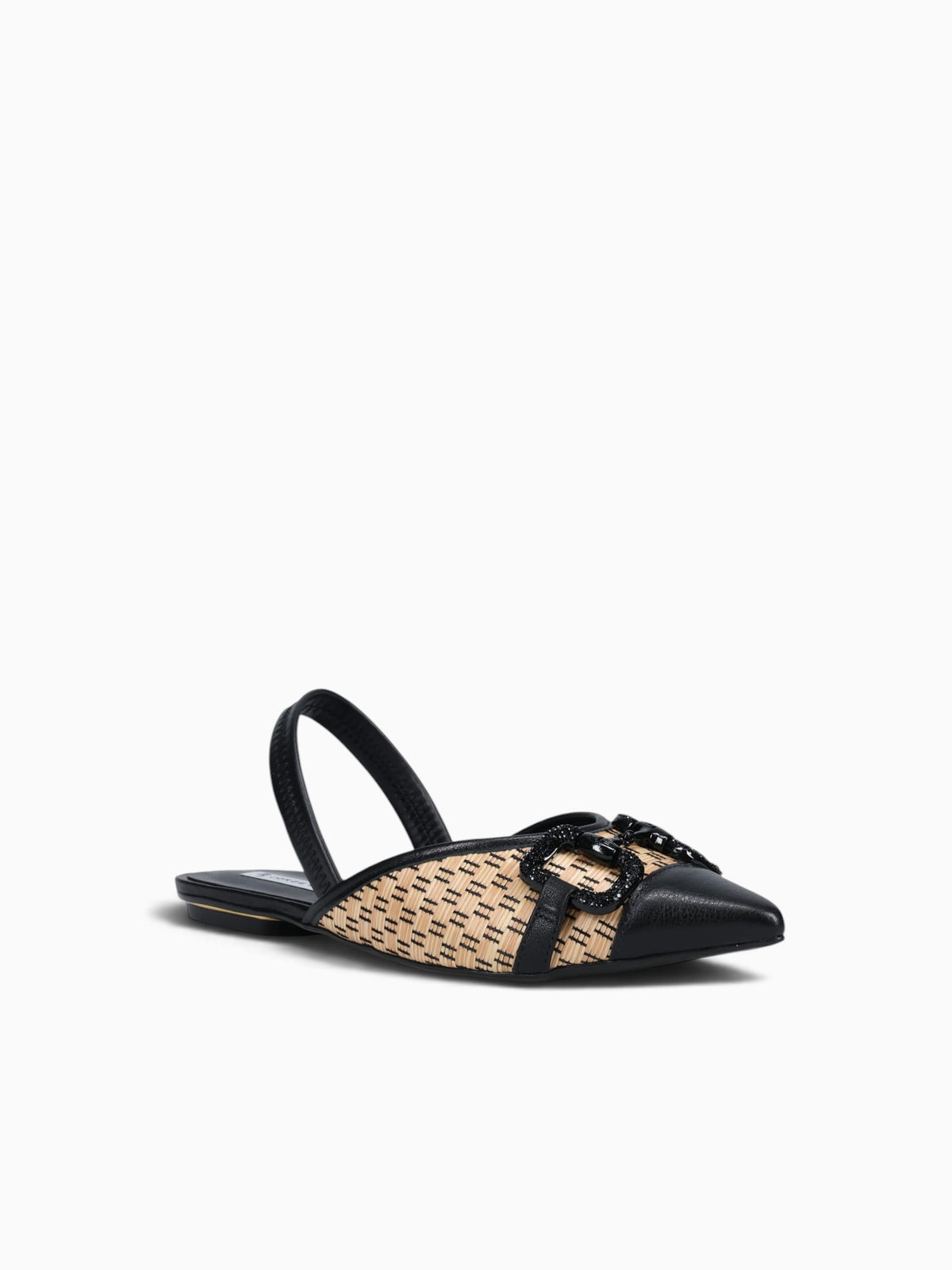 Jordan Natural Preto rafia Leather Black Multi / 5 / M