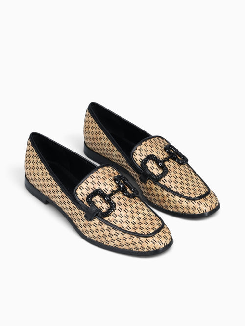 Jordana Natural Preto rafia Leather Black Multi / 5 / M