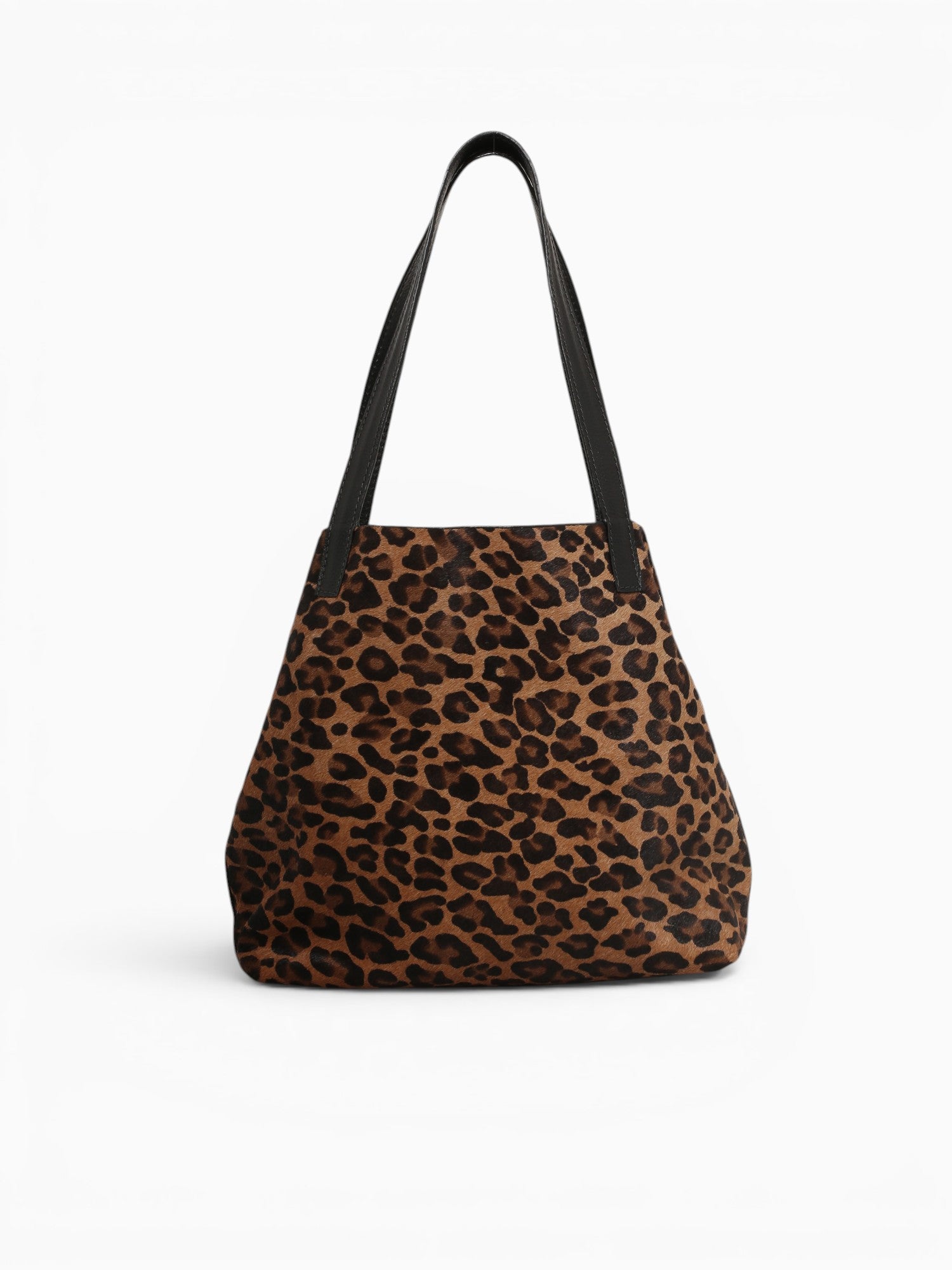 Mini Shopping Bag Tote Cheetah Tan Black Tan