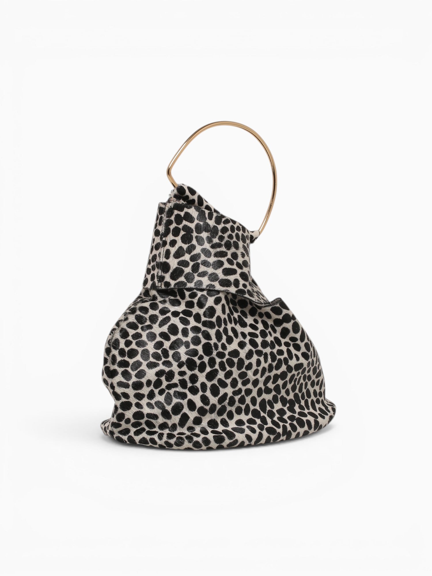 Asa Top Handle Bag Dalmata Black White Black Multi
