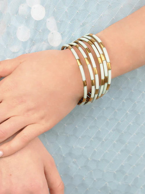 Mint Veda Bangles (set Of 6) Aqua