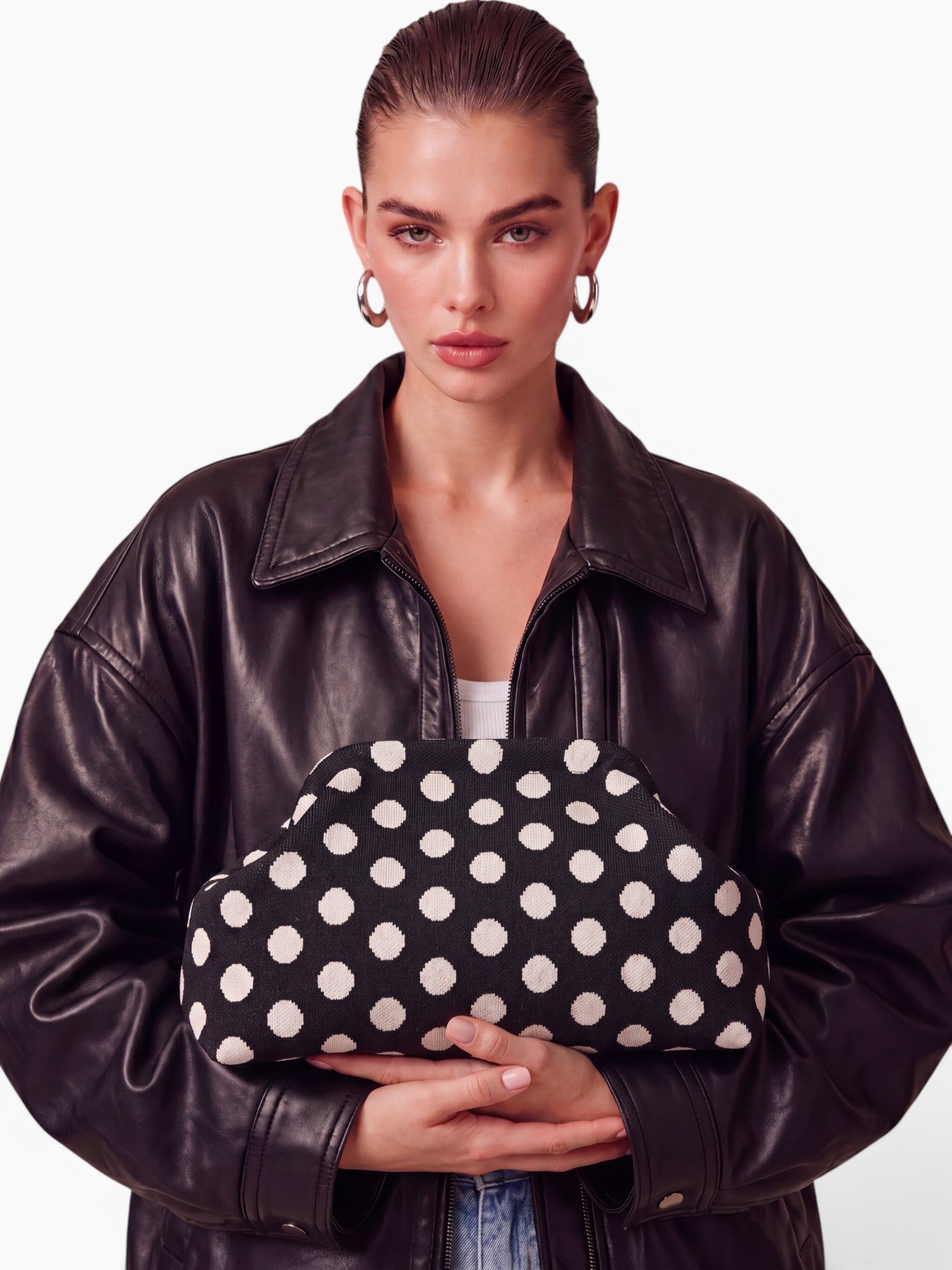 City Girl Pouch Polka Dot Black Black