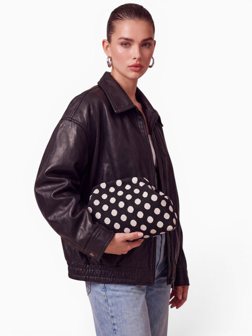 City Girl Pouch Polka Dot Black Black