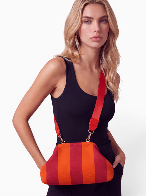 City Girl Pouch + Strap Red Orange Red Multi