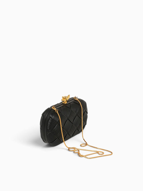 Woven Box Bag Black Black