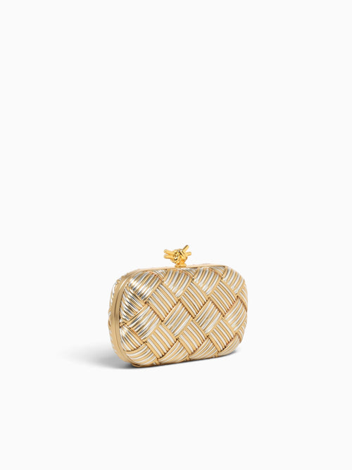 Woven Box Bag Gold Silver Gold