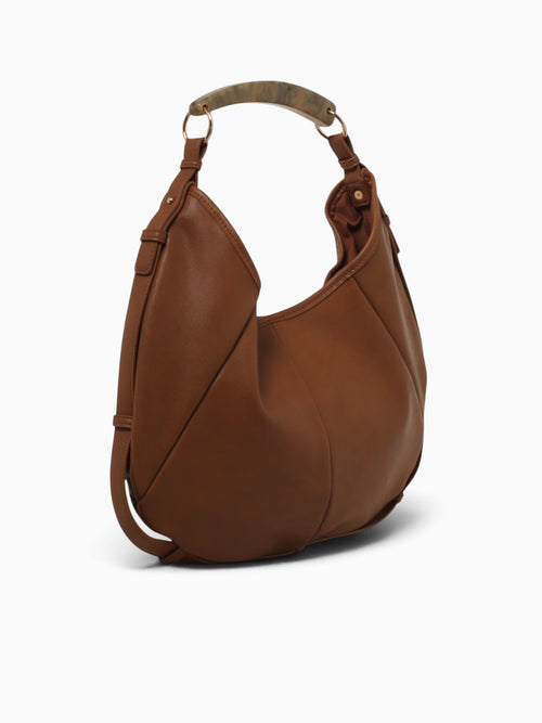 Horn Shoulder Bag Camel Beige