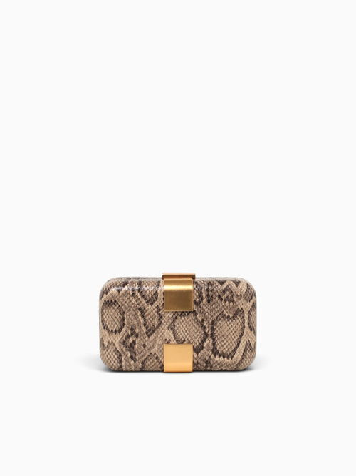 Amelie Box Bag Snake Beige Beige Multi