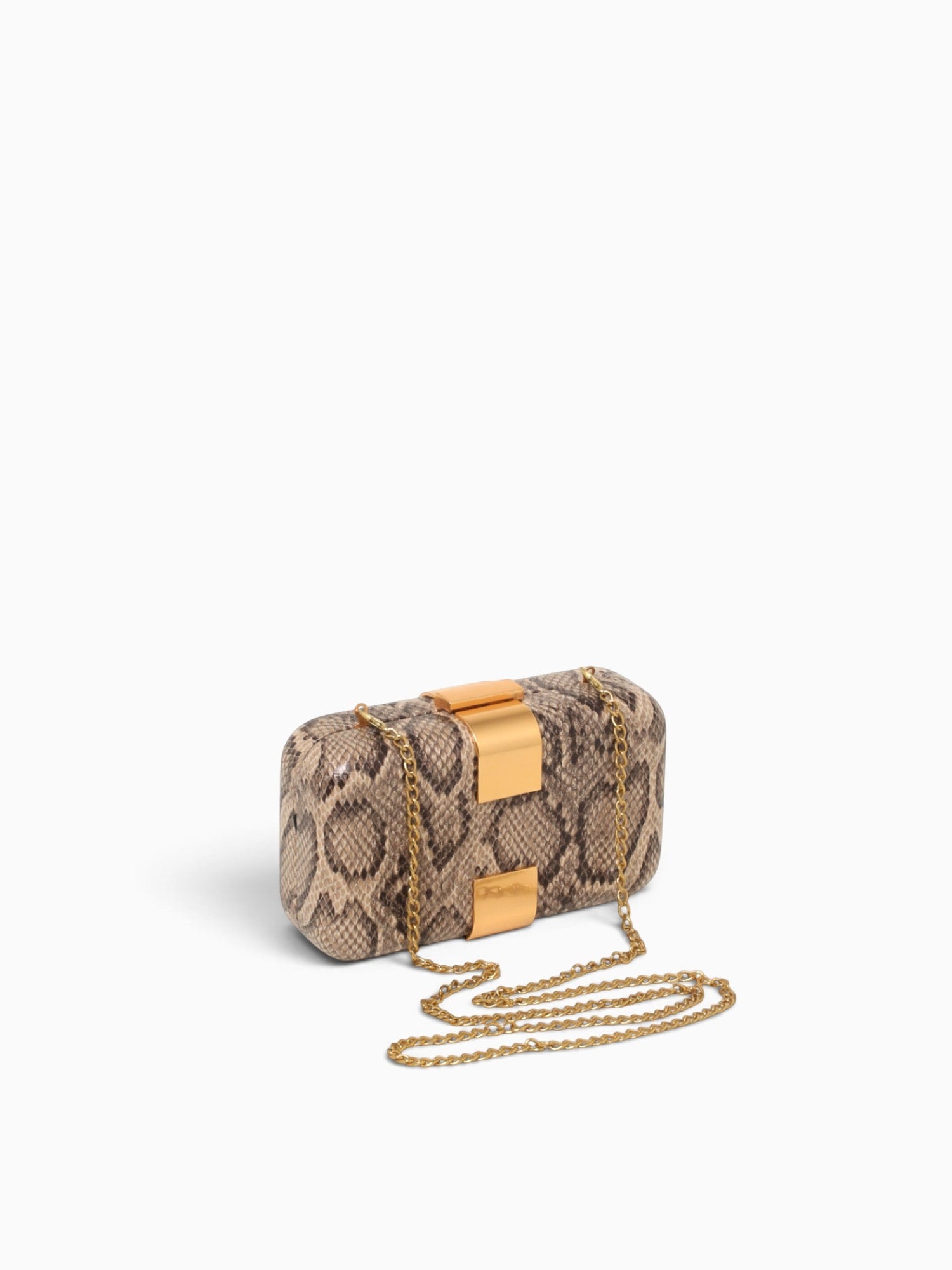 Amelie Box Bag Snake Beige Beige Multi