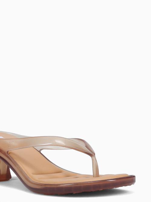 Flip Flop Kitten Heel Clear Beige Beige / 5 / M