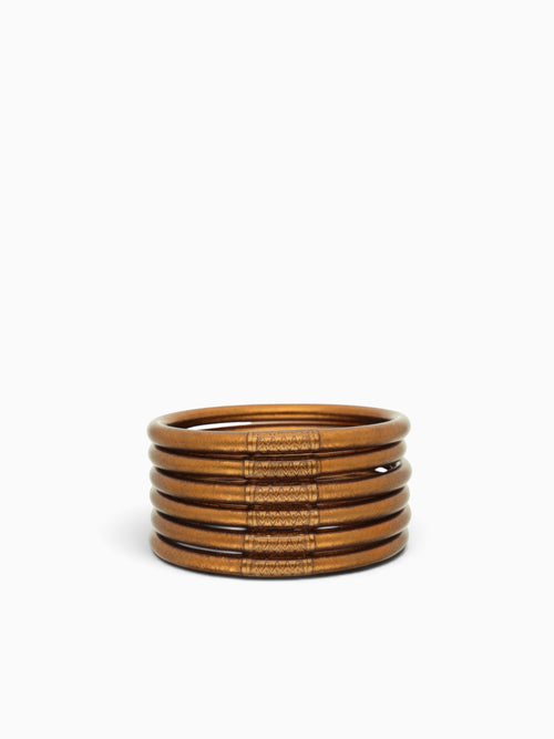 Saddle All Weather Bangles (set Of 6) Bronze / S