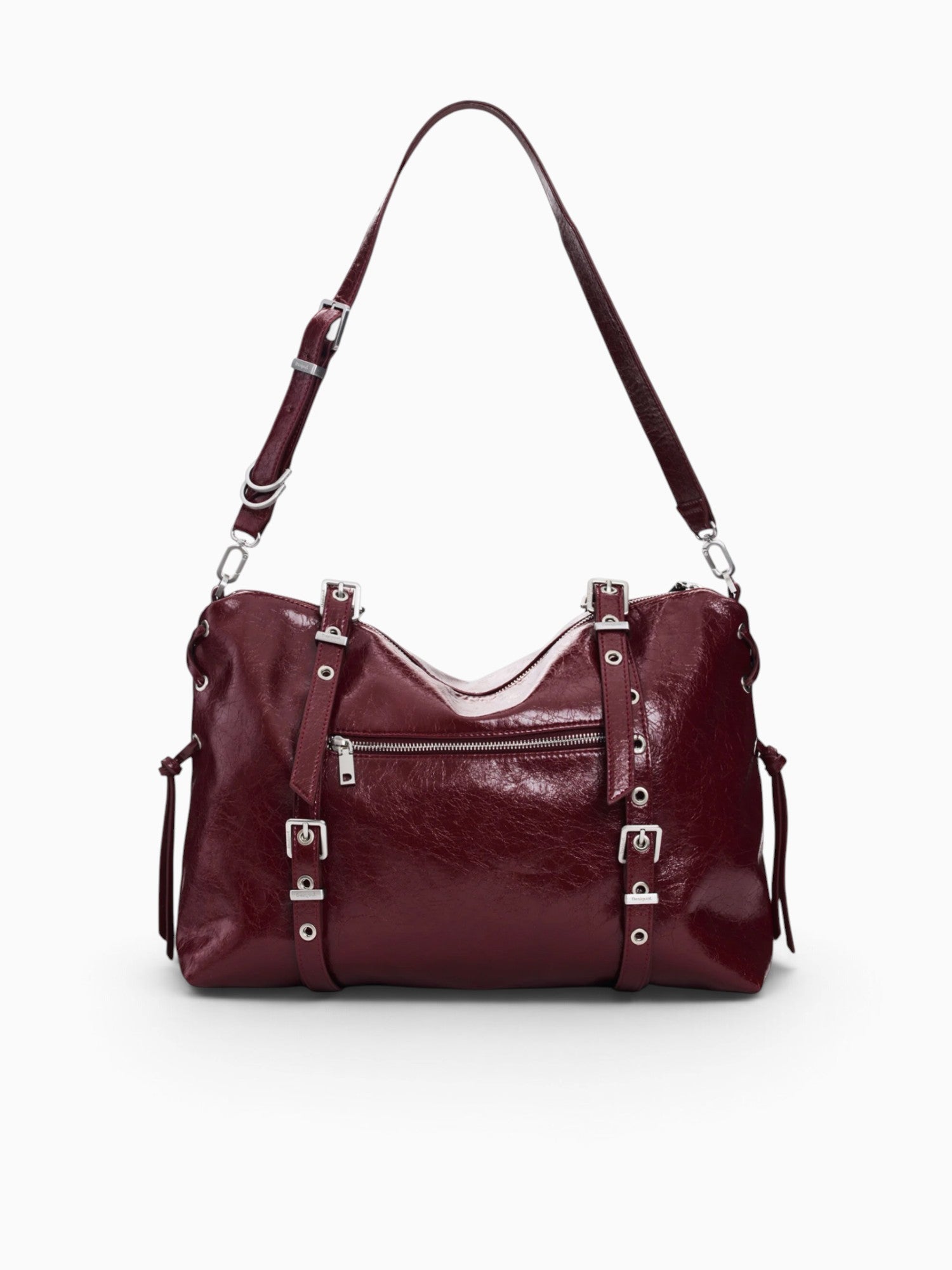 Half Logo Lanuza Tote Burghundy Dark Red