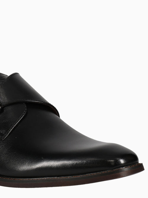 SORRENTO MONK 14293001 BLACK LEATHER Black / 7 / M