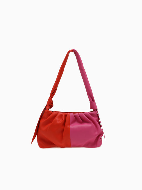 SRB26775 Bicolor Shoulder Bag Org Combo Orange