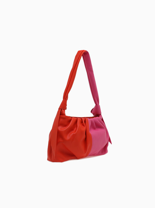SRB26775 Bicolor Shoulder Bag Org Combo Orange