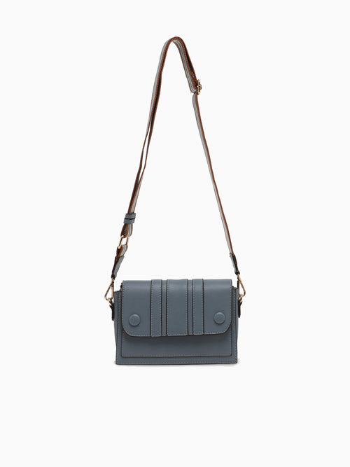 SRB26762 Button Detail Crossbag Blue Blue