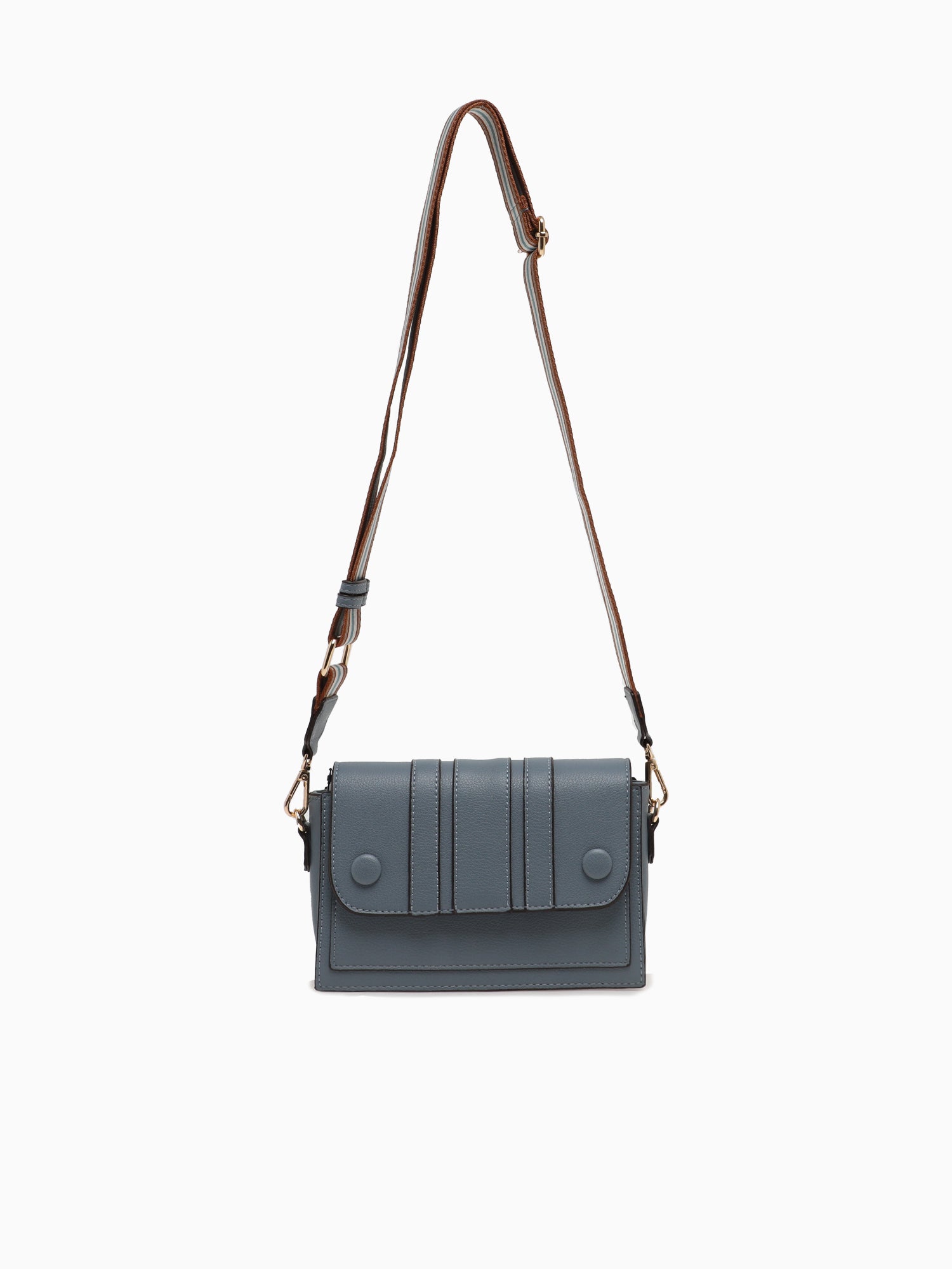 SRB26762 Button Detail Crossbag Blue Blue