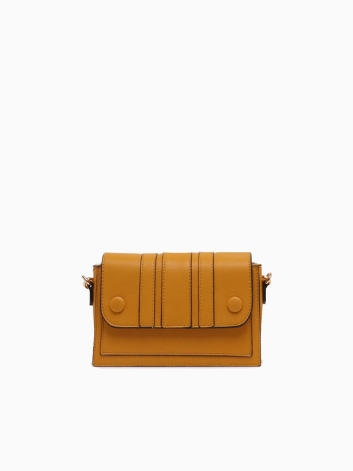 SRB26762 Button Detail Crossbag Yellow Yellow