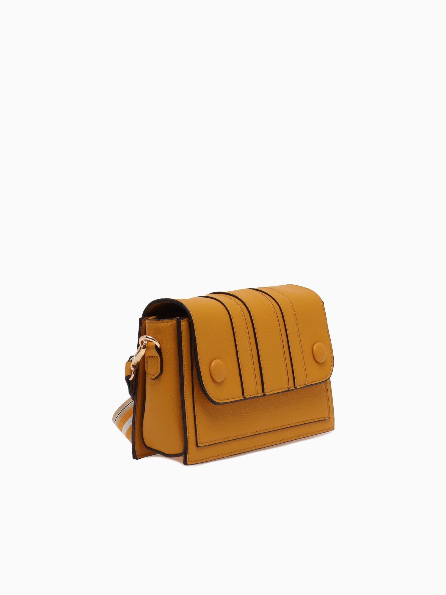 SRB26762 Button Detail Crossbag Yellow Yellow