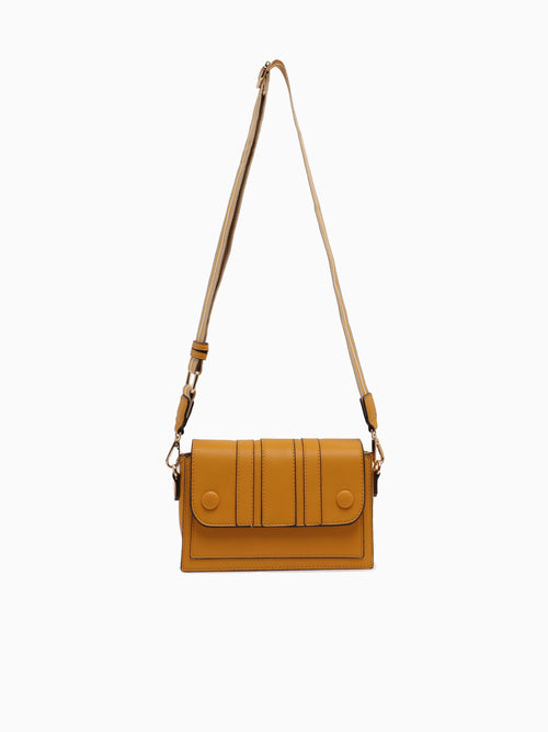 SRB26762 Button Detail Crossbag Yellow Yellow