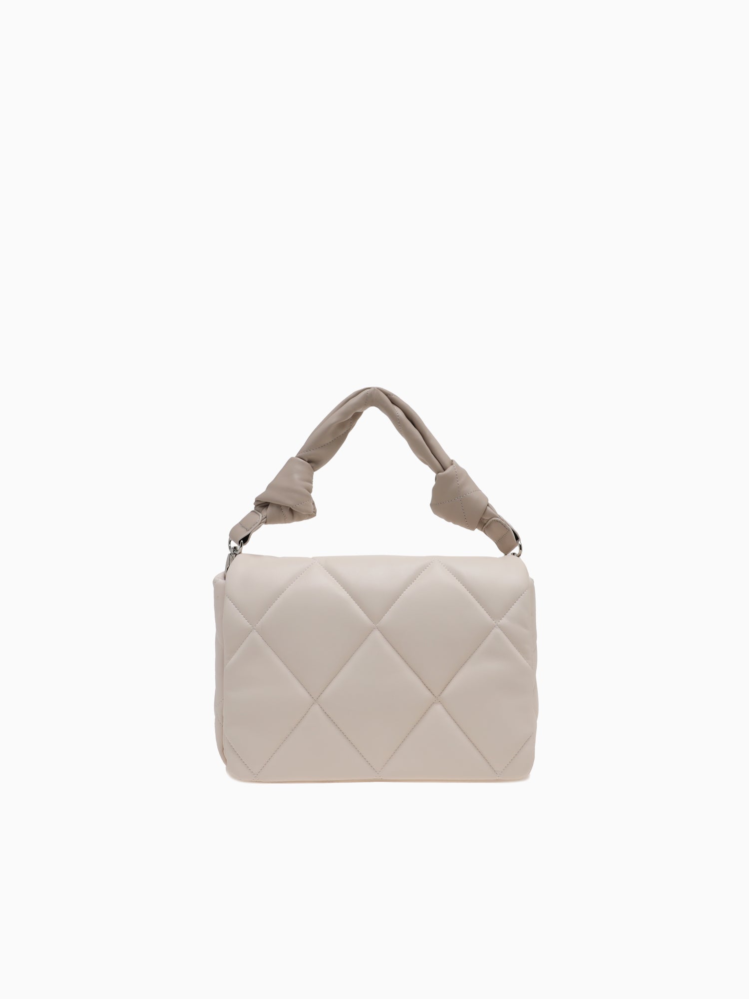 SRB26779 Quilted Flap Bag White White