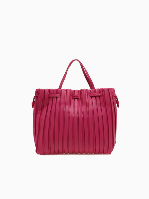 SRB26793 Pleated Shopper Fuchsia Dark Pink