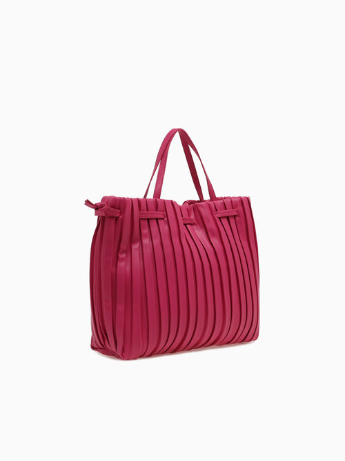 SRB26793 Pleated Shopper Fuchsia Dark Pink