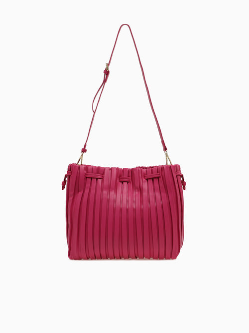 SRB26793 Pleated Shopper Fuchsia Dark Pink