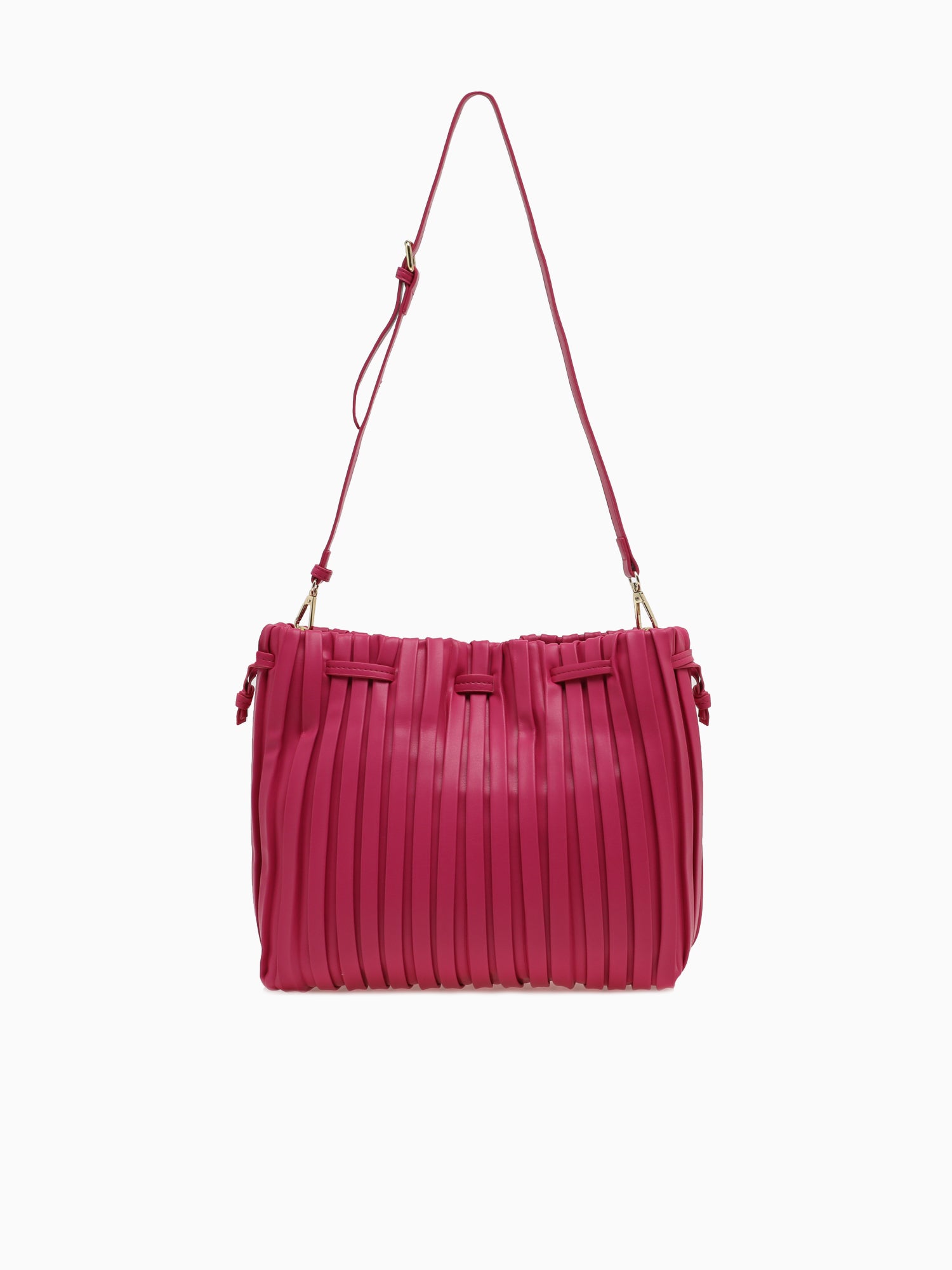 SRB26793 Pleated Shopper Fuchsia Dark Pink
