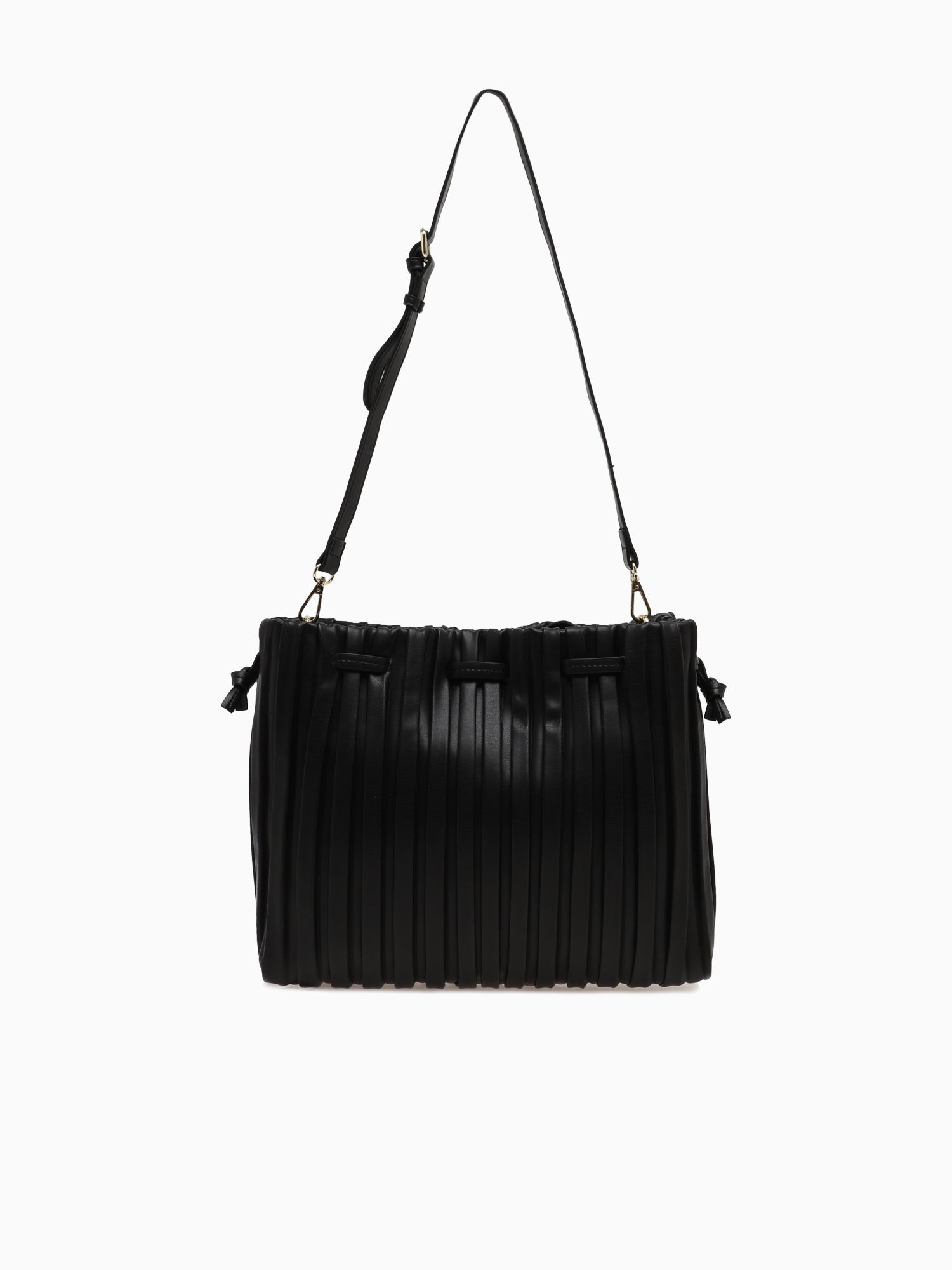 SRB26793 Pleated Shopper Black Black
