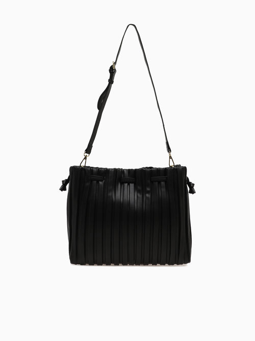 SRB26793 Pleated Shopper Black Black