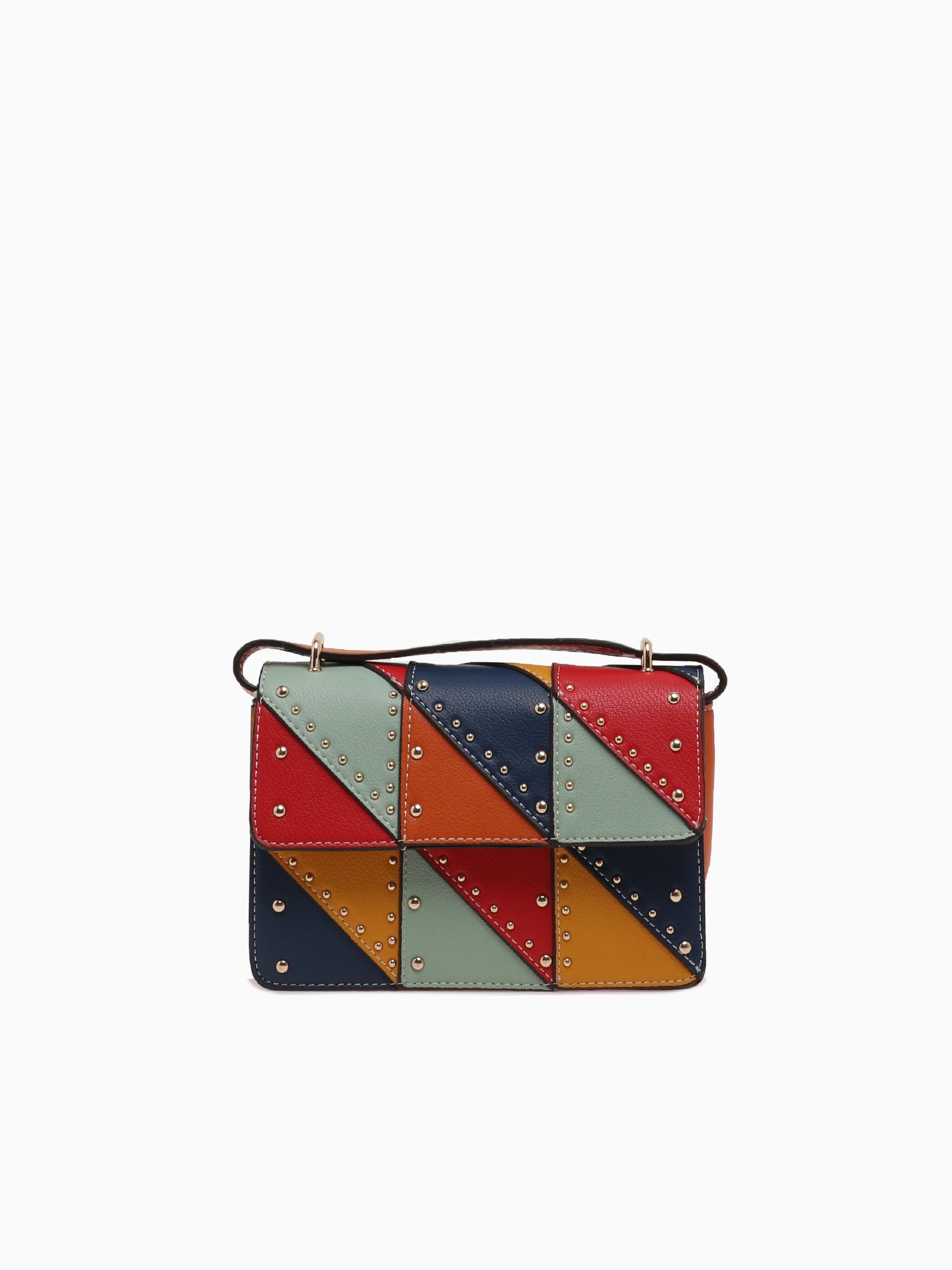 SRB26681 Patched Flap Bag Multi Bright Multi