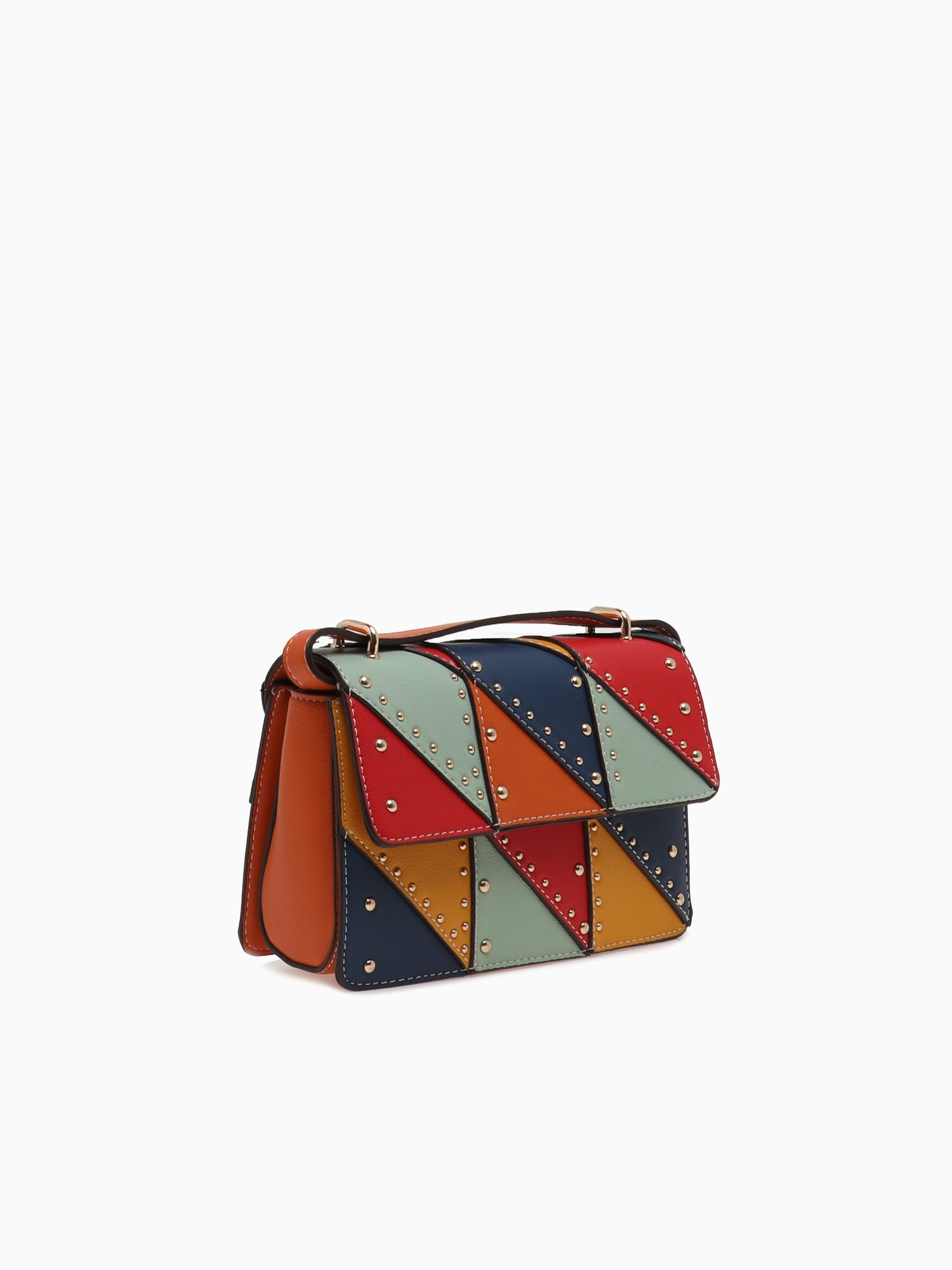 SRB26681 Patched Flap Bag Multi Bright Multi