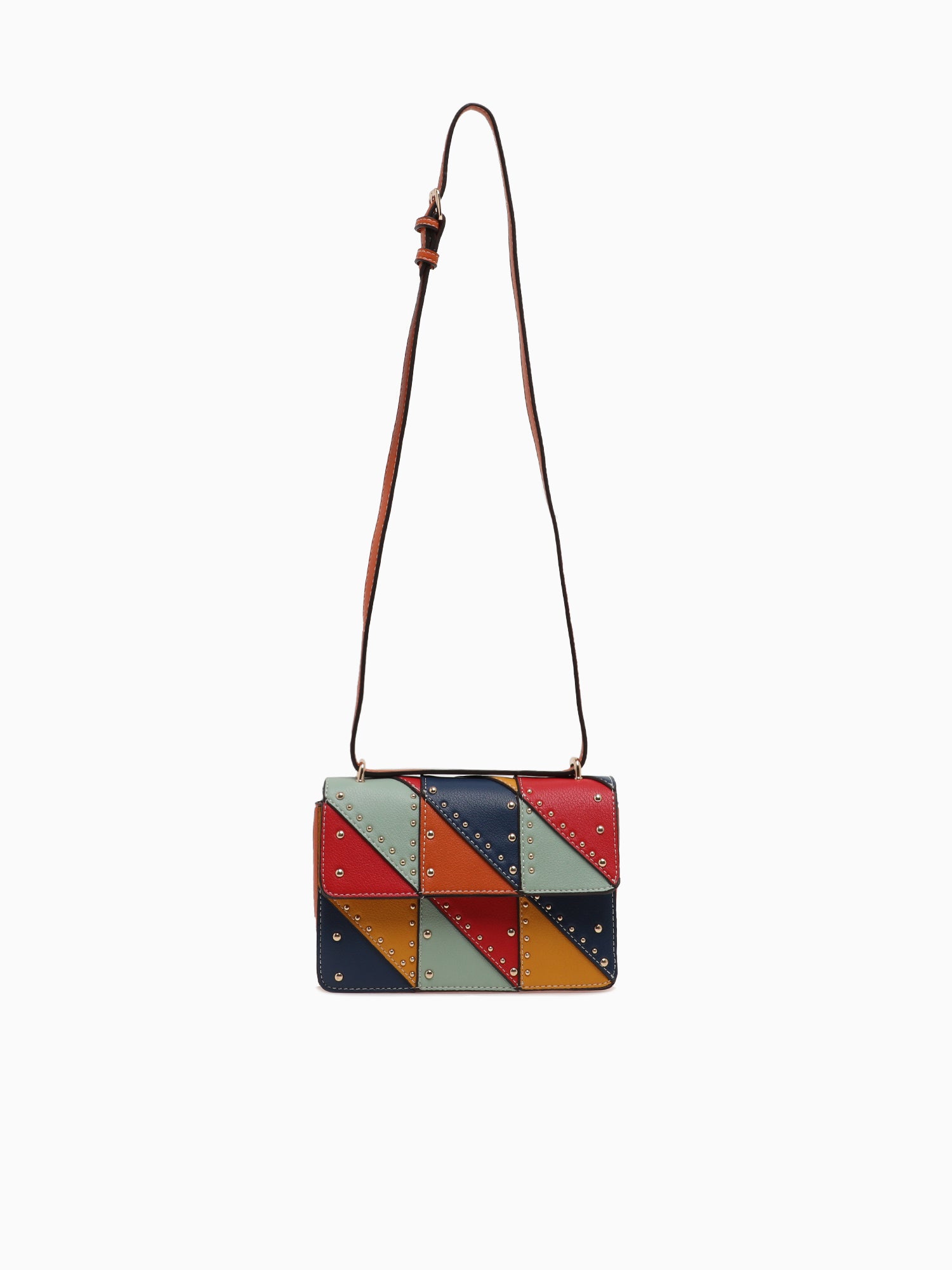 SRB26681 Patched Flap Bag Multi Bright Multi