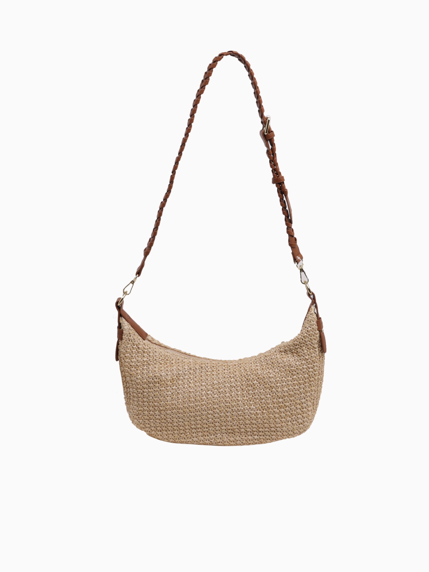 JK88ST Zola Straw Hobo Cognac Vegan Lea Cognac