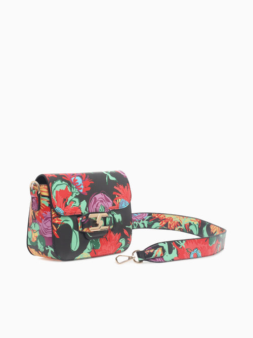 1281 Flora Flap Bag Black Black