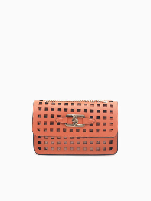 1283 Perf Flap Bag Orange Orange